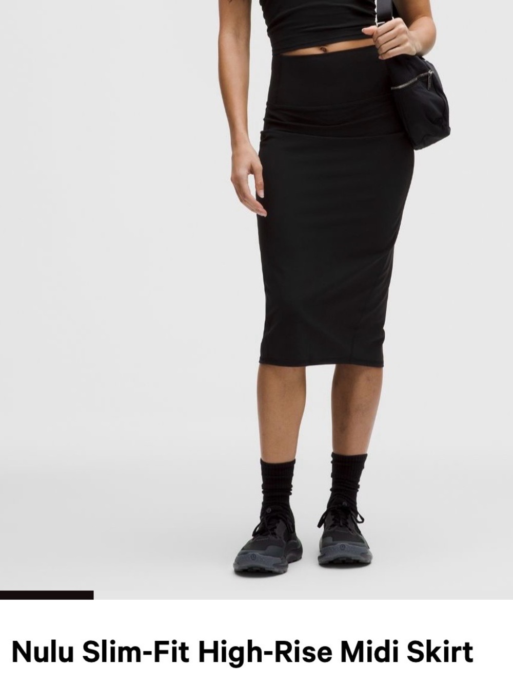 lululemon athletica Black Nulu High-Rise Slim-Fit Midi Skirt